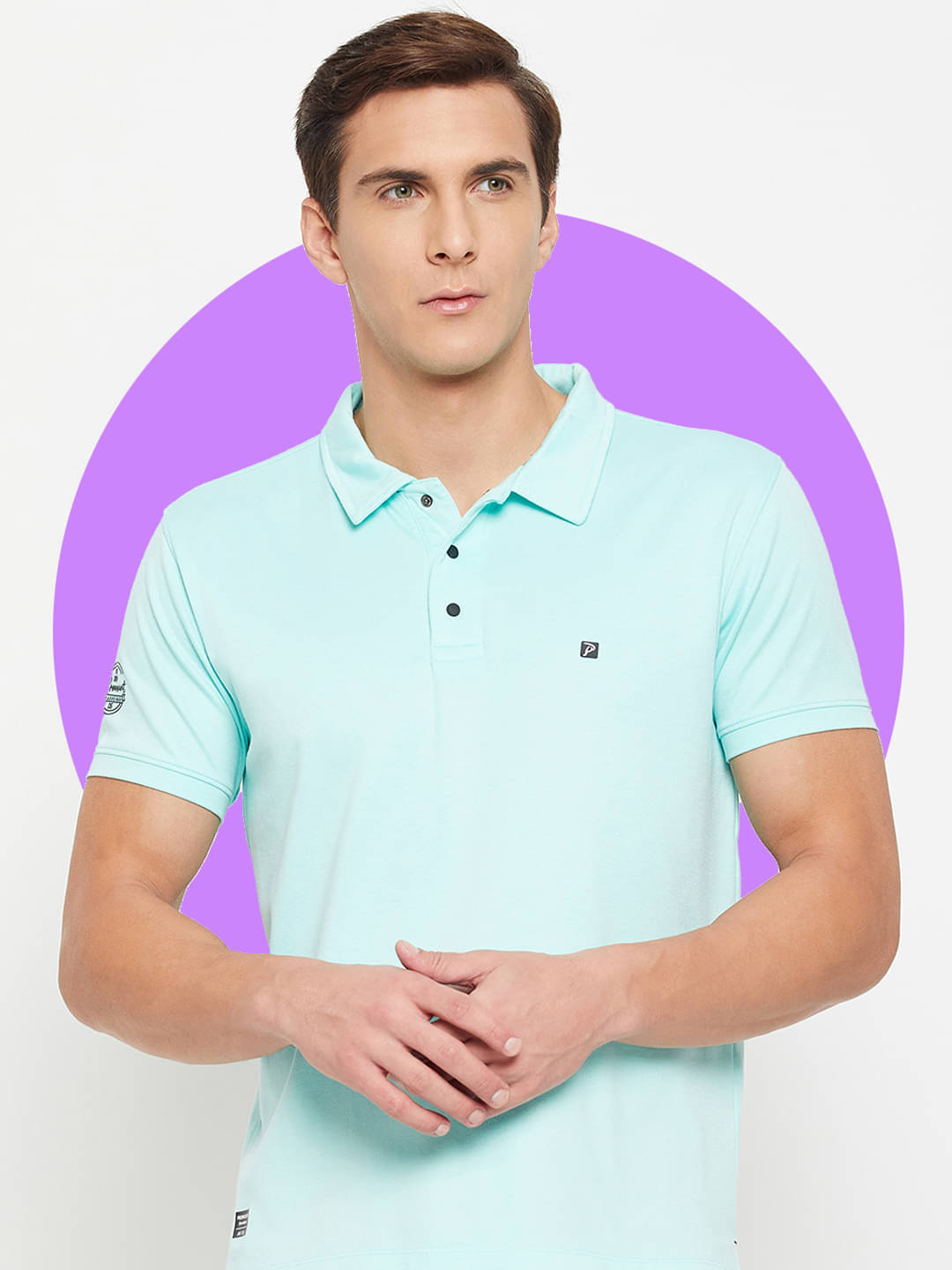 Promount Pack of 1 Cotton Blend Regular Fit Solid Half Sleeves Men's Polo T Shirt ( Light Blue ) Promount Pack of 1 Cotton Blend Regular Fit Solid Half Sleeves Men's Polo T Shirt ( Light Blue )