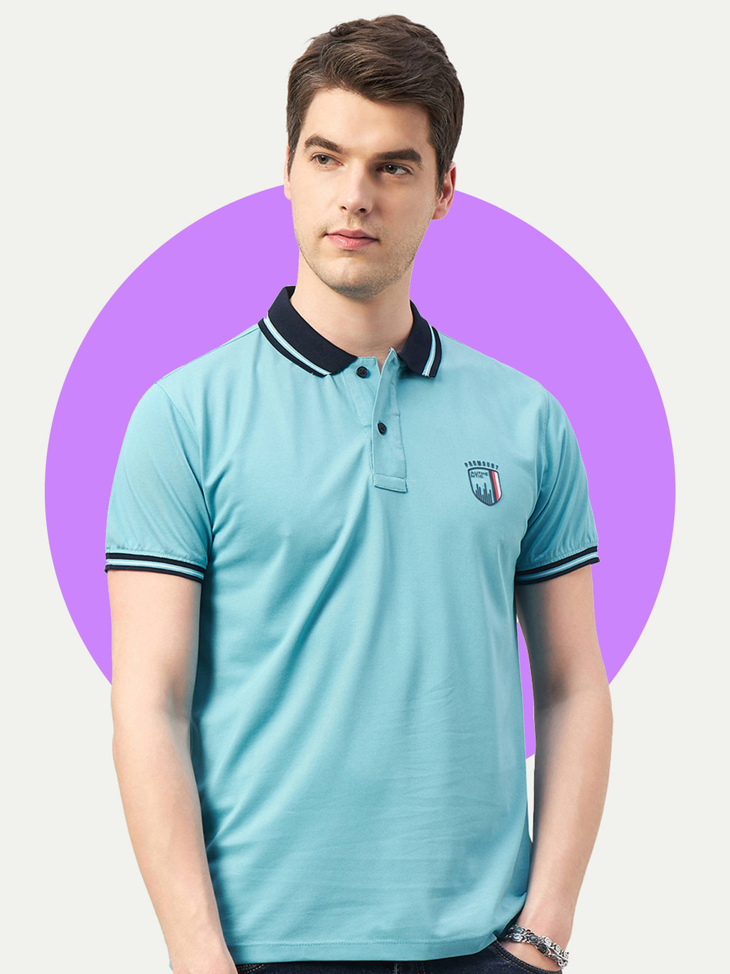 Promount Pack of 1 Cotton Blend Regular Fit Solid Half Sleeves Men's Polo T Shirt ( Lavender ) Promount Pack of 1 Cotton Blend Regular Fit Solid Half Sleeves Men's Polo T Shirt ( Lavender )