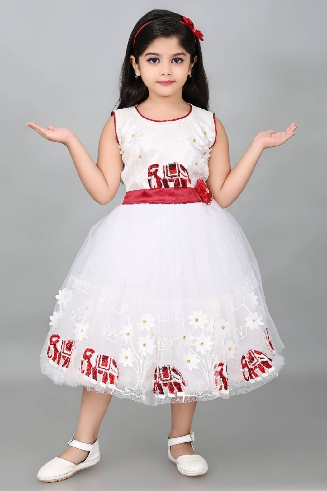 SM glob Net Frock For Girls ( Pack of 1 , Red ) SM glob Net Frock For Girls ( Pack of 1 , Red )