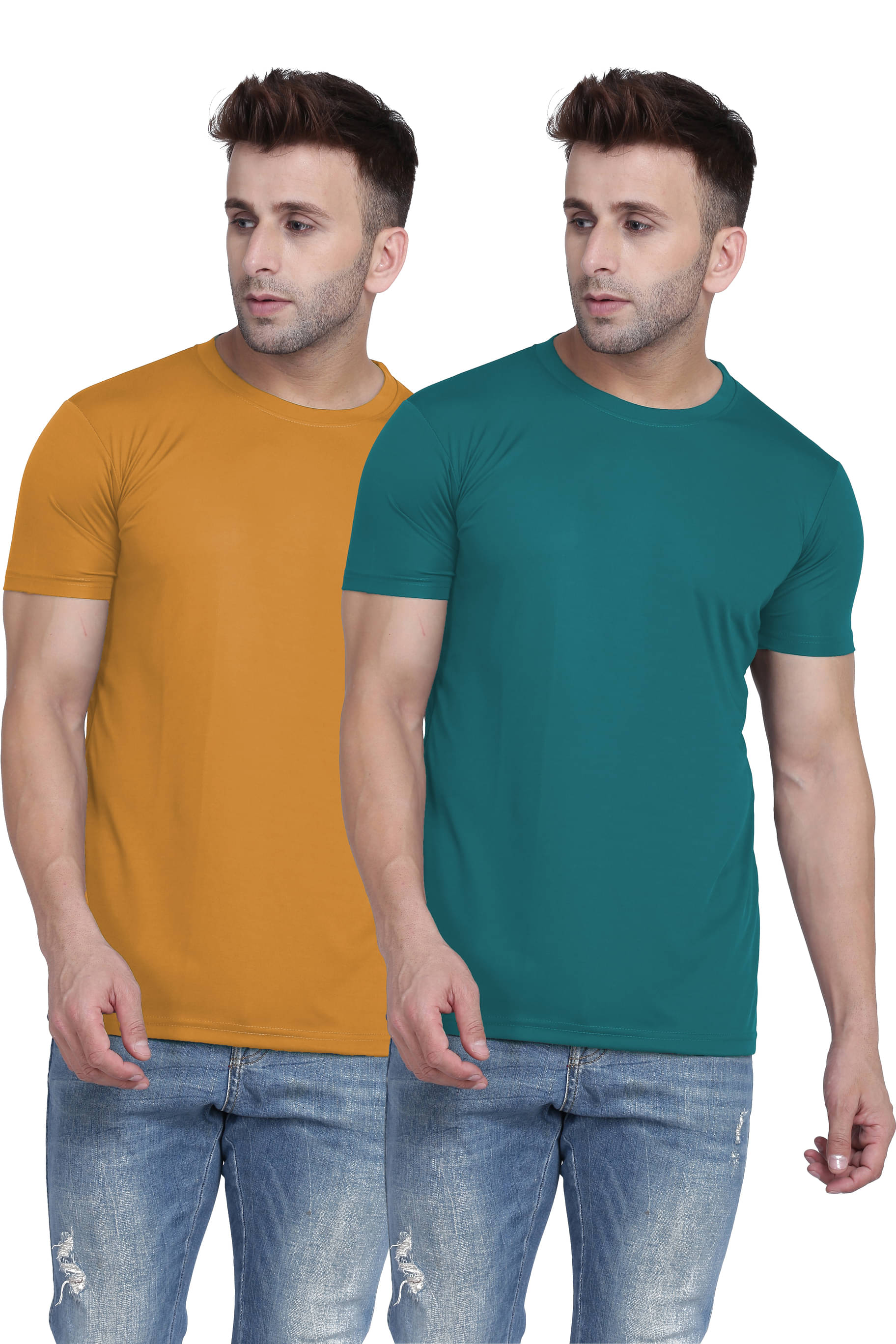 TQH Polyester Slim Fit Solid Half Sleeves Men's Round T-Shirt - Multicolor1 ( Pack of 2 ) TQH Polyester Slim Fit Solid Half Sleeves Men's Round T-Shirt - Multicolor1 ( Pack of 2 )