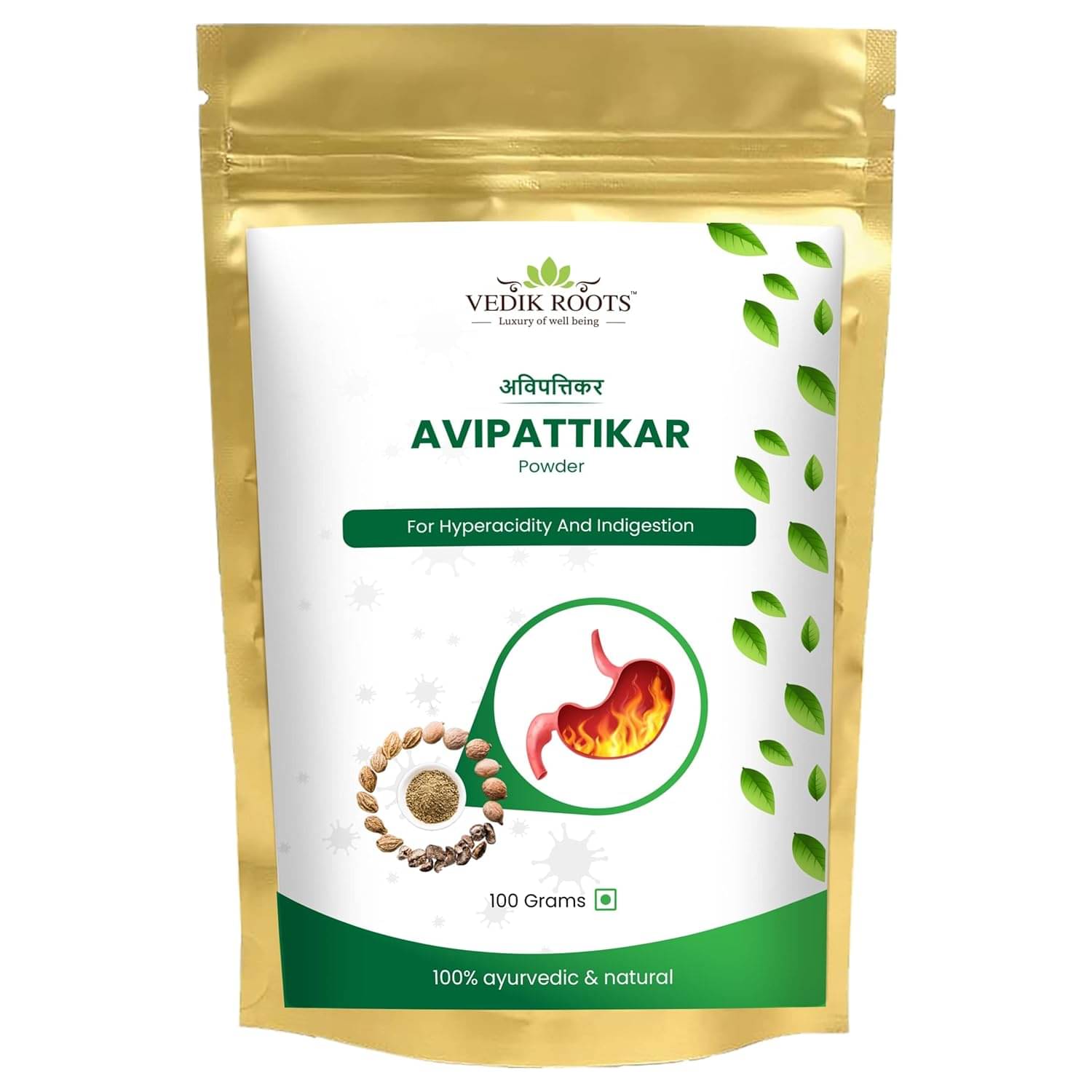     			Vedikroots Avipattikar Churna Organic Avipattikar For Hyperacidity and Digestion 100 gm (Pack of 1)