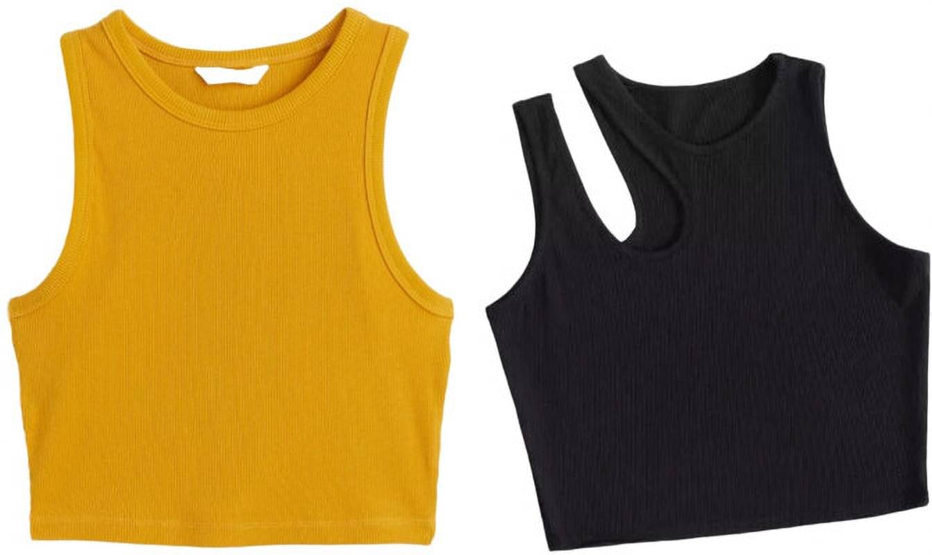 holdvalley Women's Cotton Blend Crop Top ( Black ) holdvalley Women's Cotton Blend Crop Top ( Black )