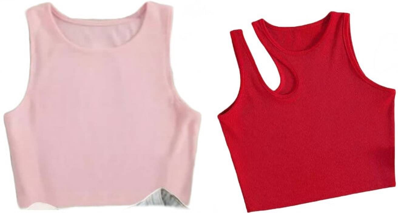     			holdvalley Women's Cotton Blend Crop Top ( Red )