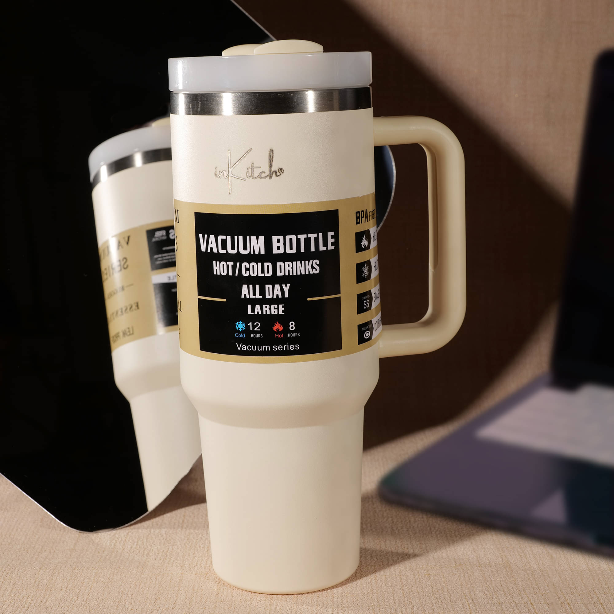     			inKitch Double Wall Vaccum Rose Gold Thermosteel Flask ( 1200 ml )