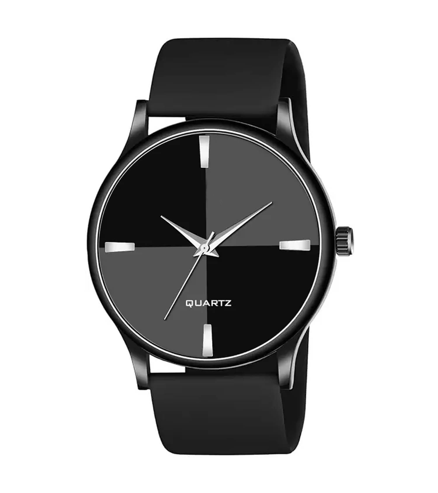     			niyatifab Black Silicon Analog Men's Watch