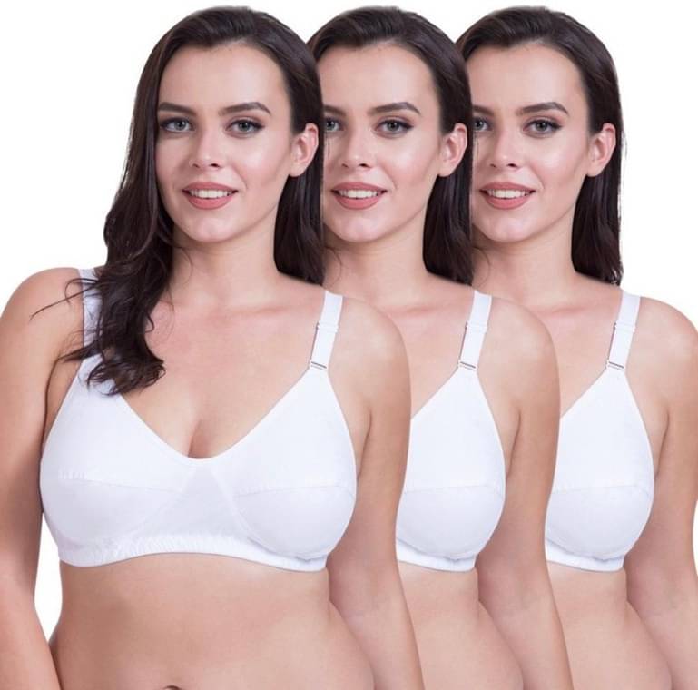     			ultraundies Pack of 3 Cotton Blend Lightly Padded Everyday Bra For Women ( White )