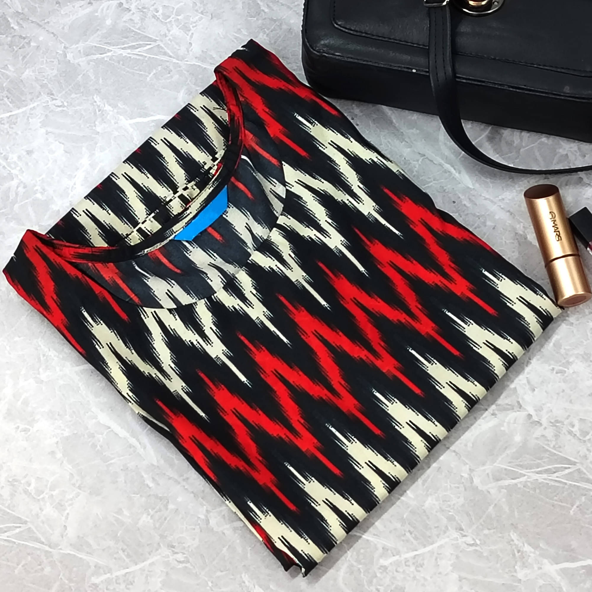     			1 Stop Fashion Pack of 1 Crepe Printed Straight Women's Kurti - ( Multicolor )