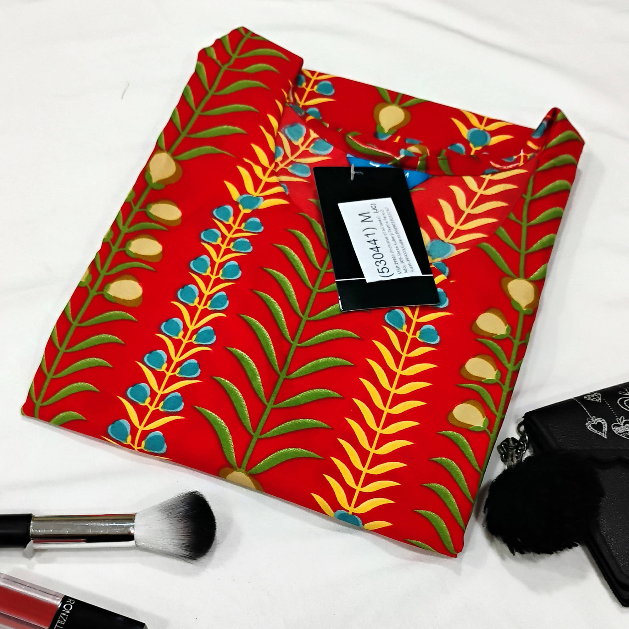 1 Stop Fashion Pack of 1 Crepe Printed Straight Women's Kurti - ( Red ) 1 Stop Fashion Pack of 1 Crepe Printed Straight Women's Kurti - ( Red )