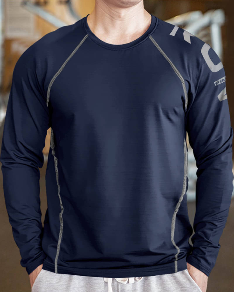Eyebogler Polyester Regular Fit Printed Full Sleeves Men's Round T-Shirt - Navy ( Pack of 1 ) Eyebogler Polyester Regular Fit Printed Full Sleeves Men's Round T-Shirt - Navy ( Pack of 1 )