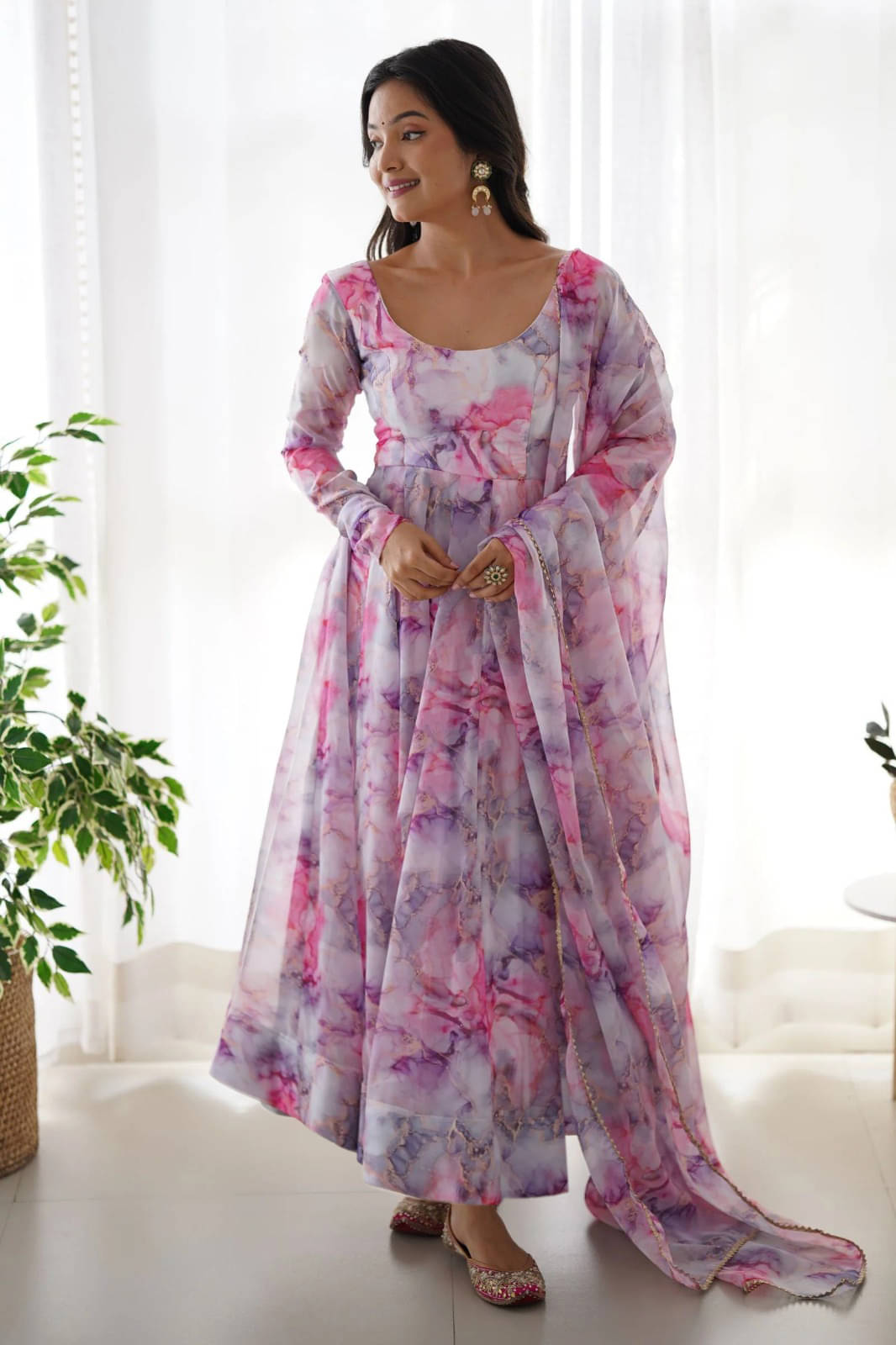 Trijal Fab Multicolor Anarkali Georgette Women's Stitched Ethnic Gown ( Pack of 1 ) Trijal Fab Multicolor Anarkali Georgette Women's Stitched Ethnic Gown ( Pack of 1 )