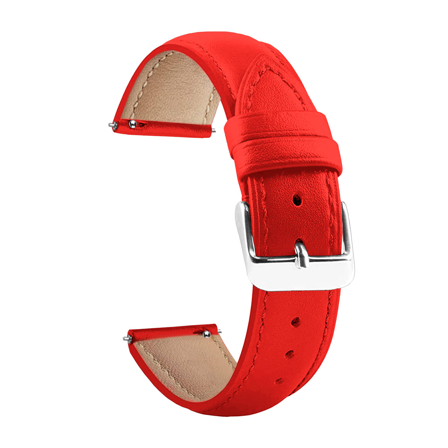 ACM Watch Strap Leather Belt 22mm compatible with Noise Colorfit Pulse 2 Pro Elite Smartwatch Casual Classic Band Red ACM Watch Strap Leather Belt 22mm compatible with Noise Colorfit Pulse 2 Pro Elite Smartwatch Casual Classic Band Red