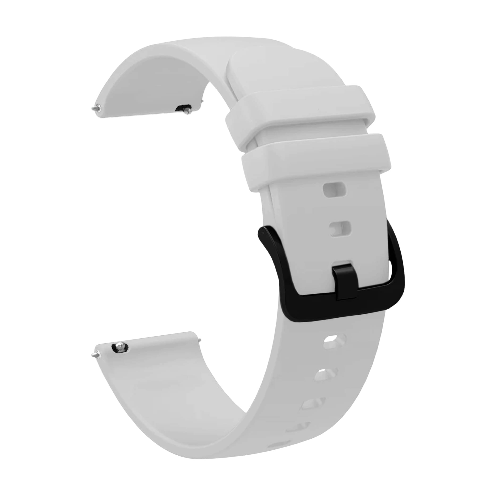     			ACM Watch Strap Silicone Belt 22mm compatible with Pebble Bravo Smartwatch Hook Band White