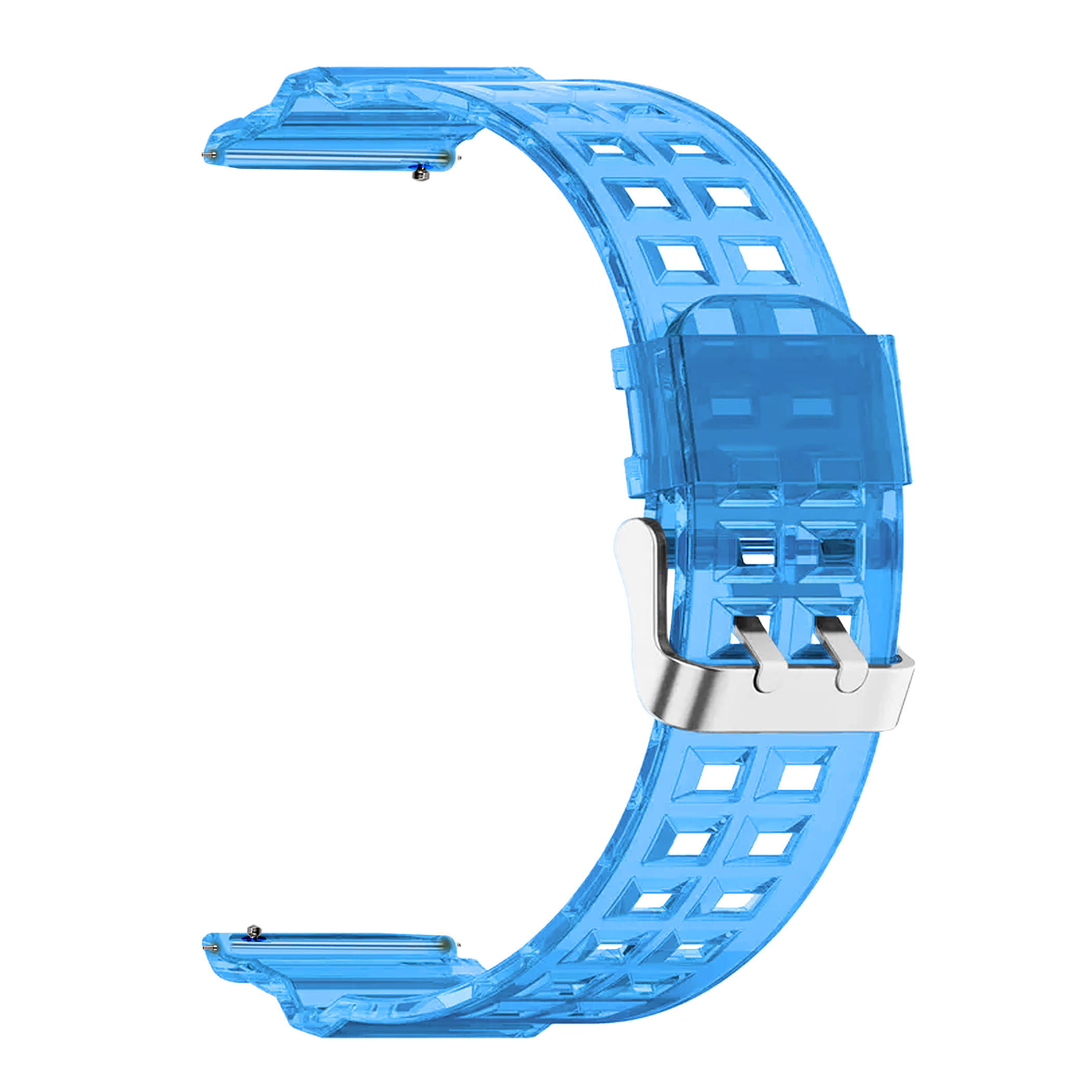 ACM Watch Strap Silicone Transparent Design 22mm compatible with Pebble Oslo Smartwatch Classy Band Blue ACM Watch Strap Silicone Transparent Design 22mm compatible with Pebble Oslo Smartwatch Classy Band Blue