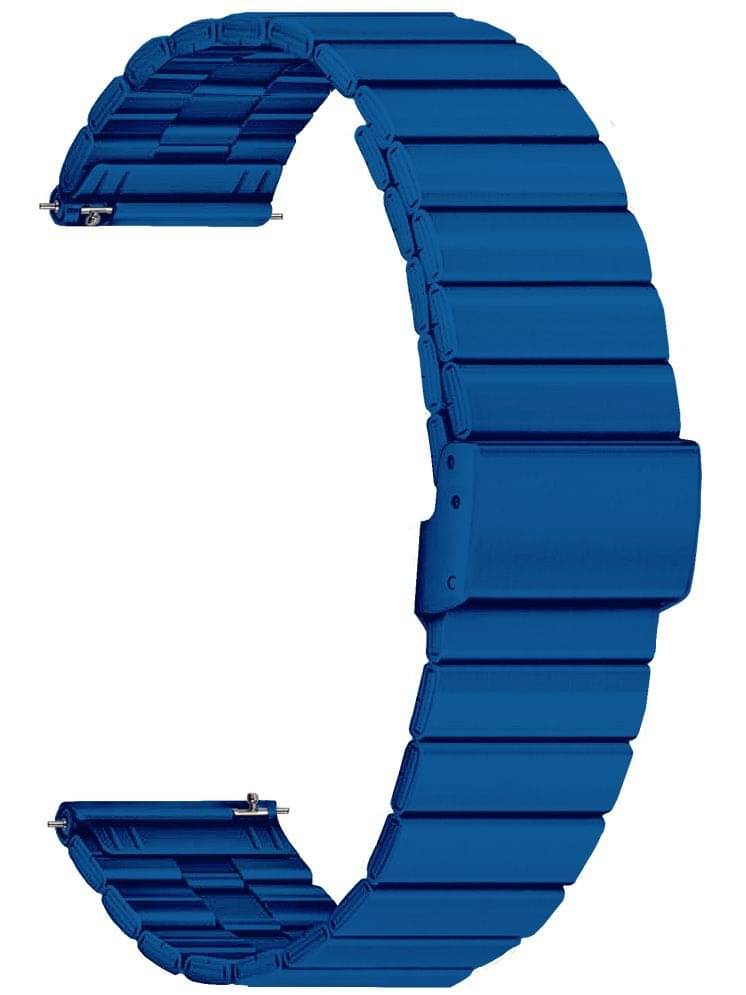 ACM Watch Strap Stainless Steel Metal 22mm compatible with Cellecor Twist M6 Smartwatch Adjustable Belt Band Blue ACM Watch Strap Stainless Steel Metal 22mm compatible with Cellecor Twist M6 Smartwatch Adjustable Belt Band Blue