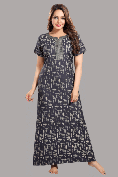     			BAILEY SELLS Black Cotton Women's Nightwear Nighty & Night Gowns ( Pack of 1 )