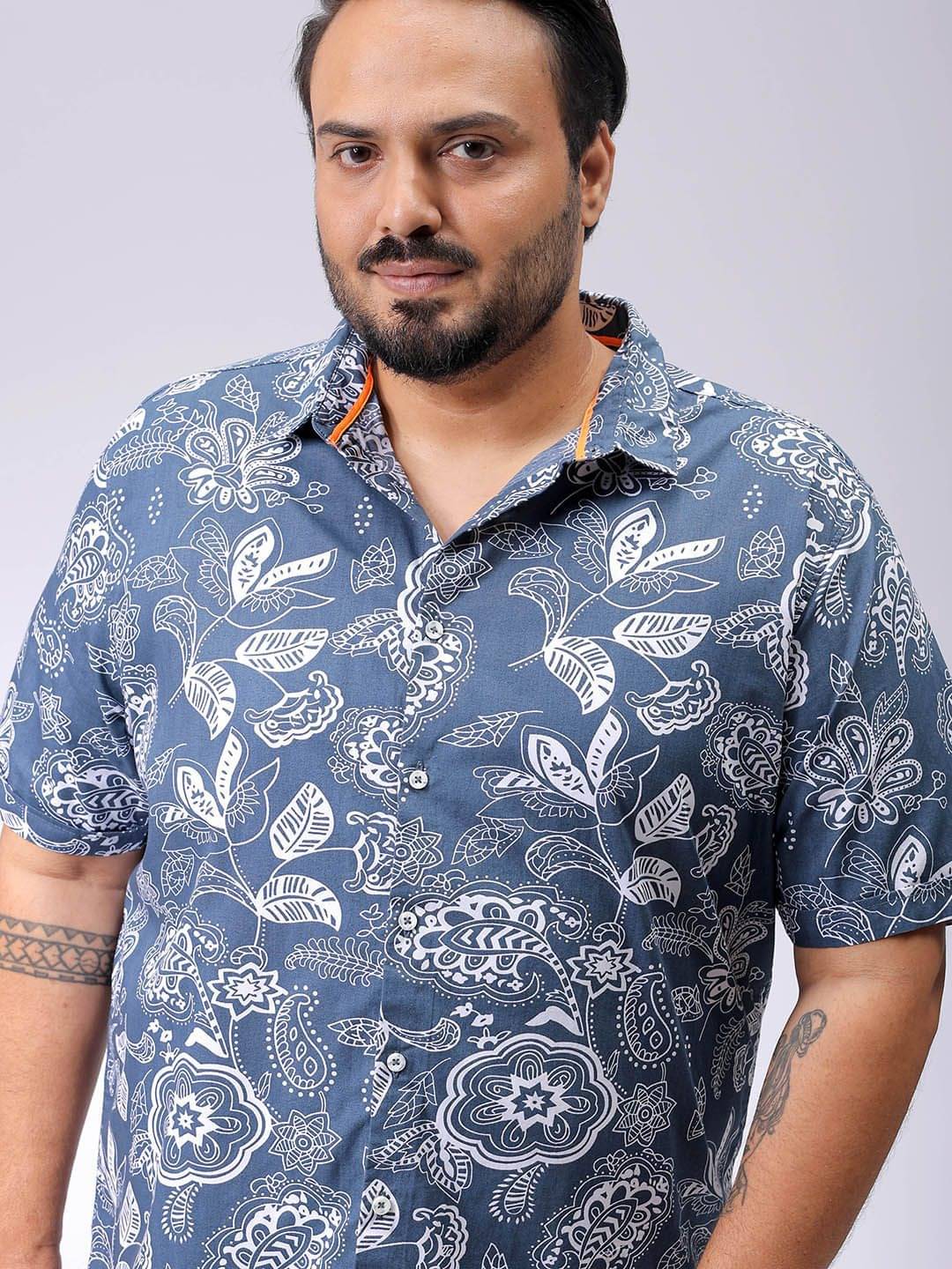 HARDSODA 100% Cotton Regular Fit Printed Half Sleeves Men's Casual Shirt - Navy Blue ( Pack of 1 ) HARDSODA 100% Cotton Regular Fit Printed Half Sleeves Men's Casual Shirt - Navy Blue ( Pack of 1 )