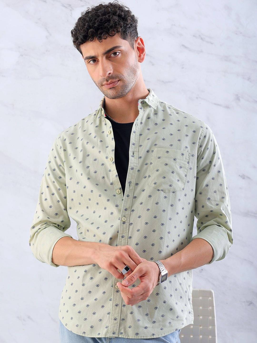HARDSODA 100% Cotton Regular Fit Printed Full Sleeves Men's Casual Shirt - Green ( Pack of 1 ) HARDSODA 100% Cotton Regular Fit Printed Full Sleeves Men's Casual Shirt - Green ( Pack of 1 )