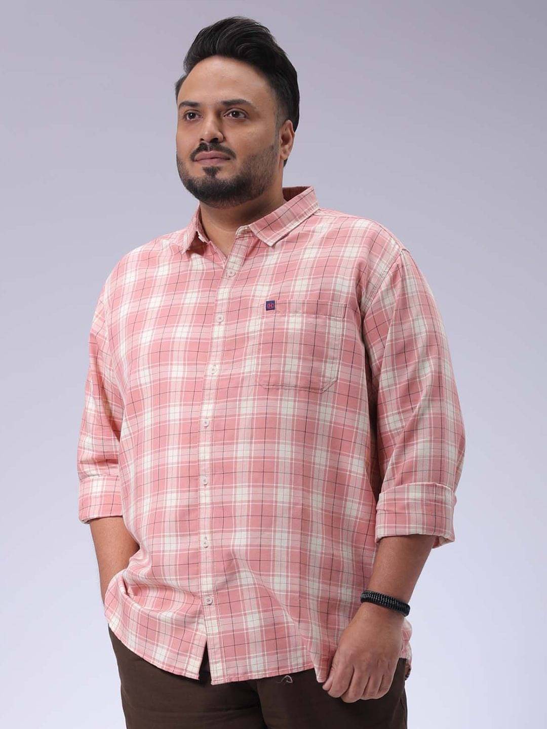HARDSODA Cotton Blend Regular Fit Checks Full Sleeves Men's Casual Shirt - Pink ( Pack of 1 ) HARDSODA Cotton Blend Regular Fit Checks Full Sleeves Men's Casual Shirt - Pink ( Pack of 1 )