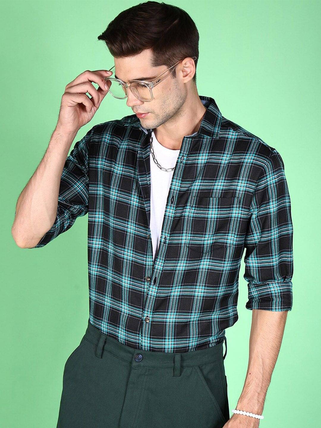 HARDSODA Polyester Regular Fit Checks Full Sleeves Men's Casual Shirt - Navy Blue ( Pack of 1 ) HARDSODA Polyester Regular Fit Checks Full Sleeves Men's Casual Shirt - Navy Blue ( Pack of 1 )