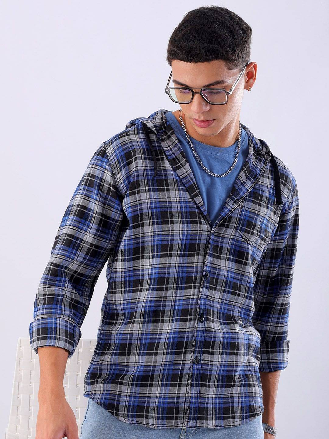 HARDSODA Polyester Regular Fit Checks Full Sleeves Men's Casual Shirt - Blue ( Pack of 1 ) HARDSODA Polyester Regular Fit Checks Full Sleeves Men's Casual Shirt - Blue ( Pack of 1 )