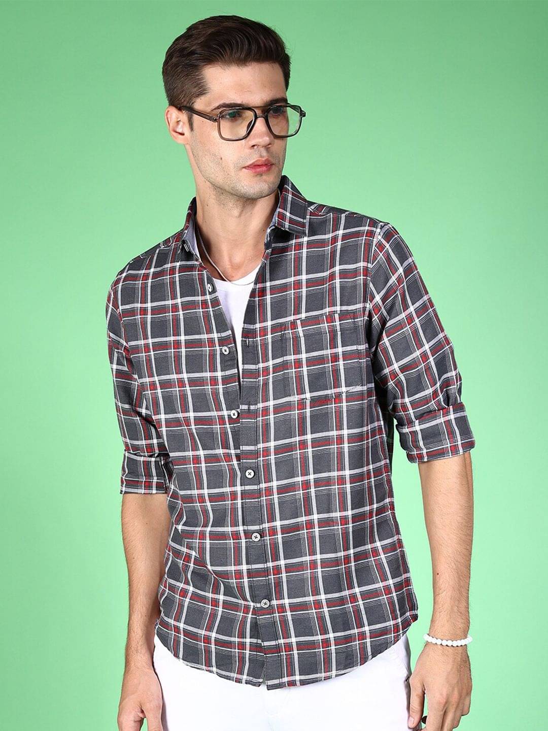 HARDSODA Polyester Regular Fit Checks Full Sleeves Men's Casual Shirt - Grey ( Pack of 1 ) HARDSODA Polyester Regular Fit Checks Full Sleeves Men's Casual Shirt - Grey ( Pack of 1 )