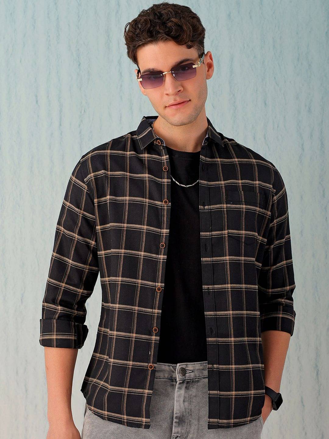 HARDSODA Polyester Regular Fit Checks Full Sleeves Men's Casual Shirt - Black ( Pack of 1 )     			HARDSODA Polyester Regular Fit Checks Full Sleeves Men's Casual Shirt - Black ( Pack of 1 )