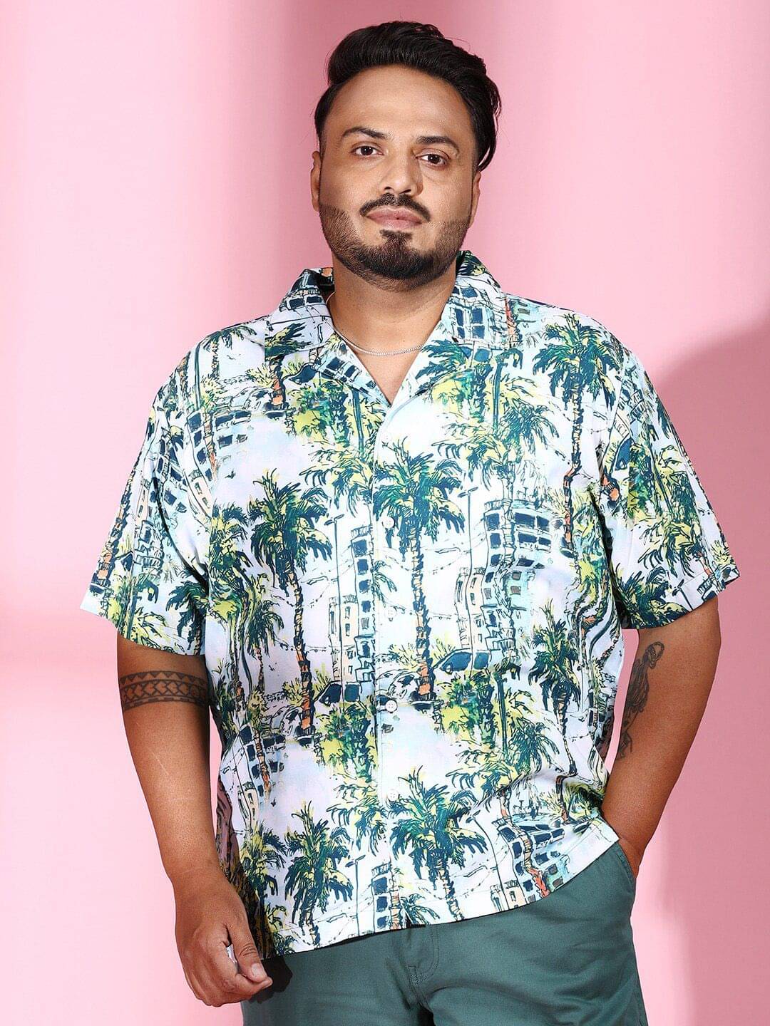     			HARDSODA Polyester Regular Fit Printed Half Sleeves Men's Casual Shirt - Blue ( Pack of 1 )