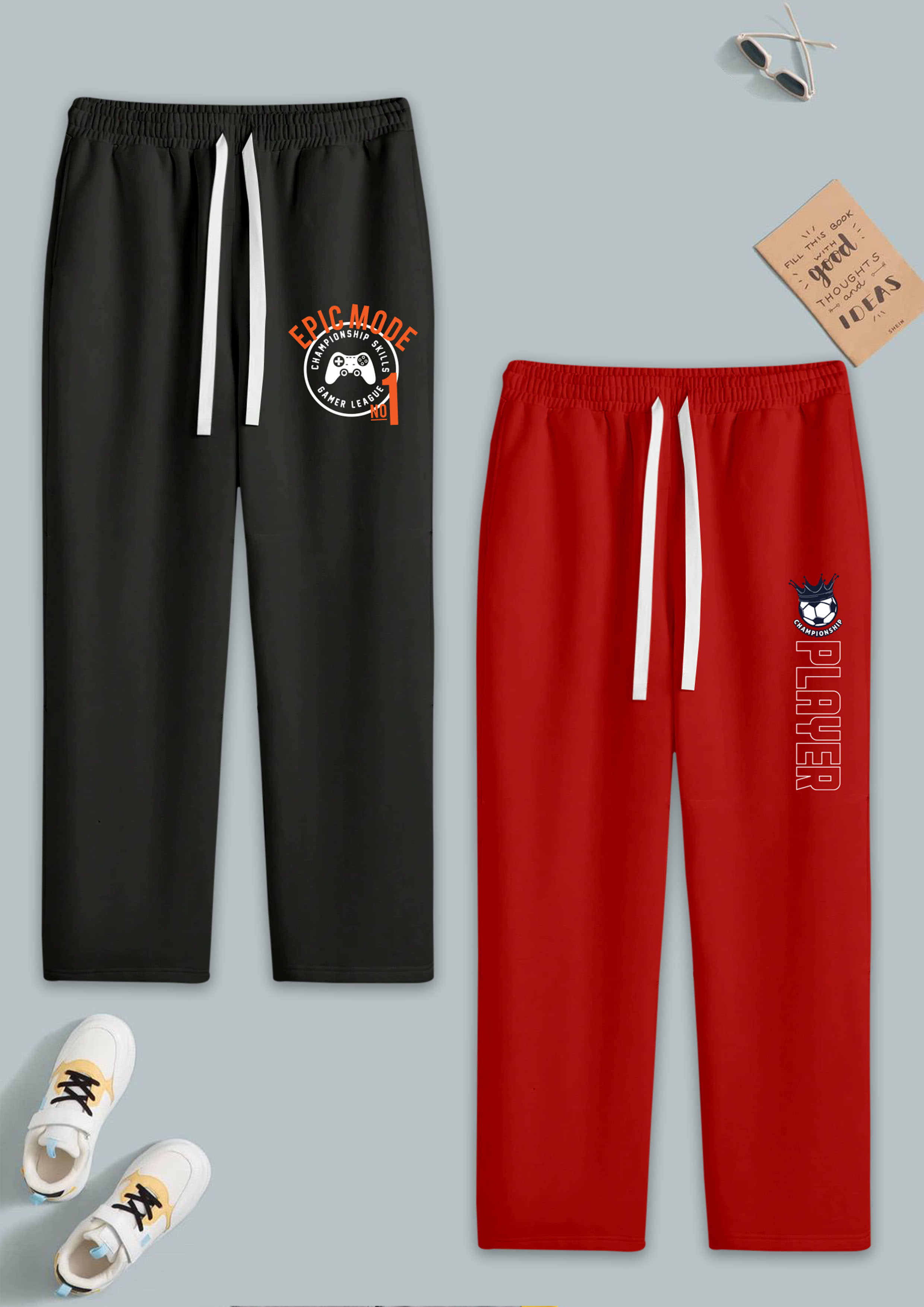 RUNSTARS Pack of 2 Boys Cotton Blend Trackpant ( Multicolor 4 ) - Track Pants | Buy online on ZillyBuy