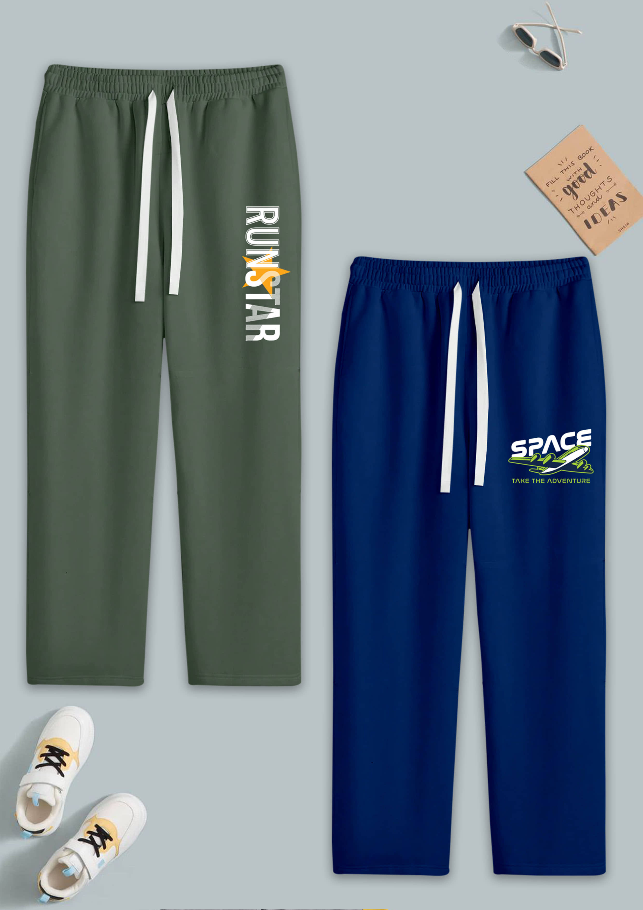 RUNSTARS Pack of 2 Boys Cotton Blend Trackpant ( Multicolor 1 ) - Track Pants | Buy online on ZillyBuy