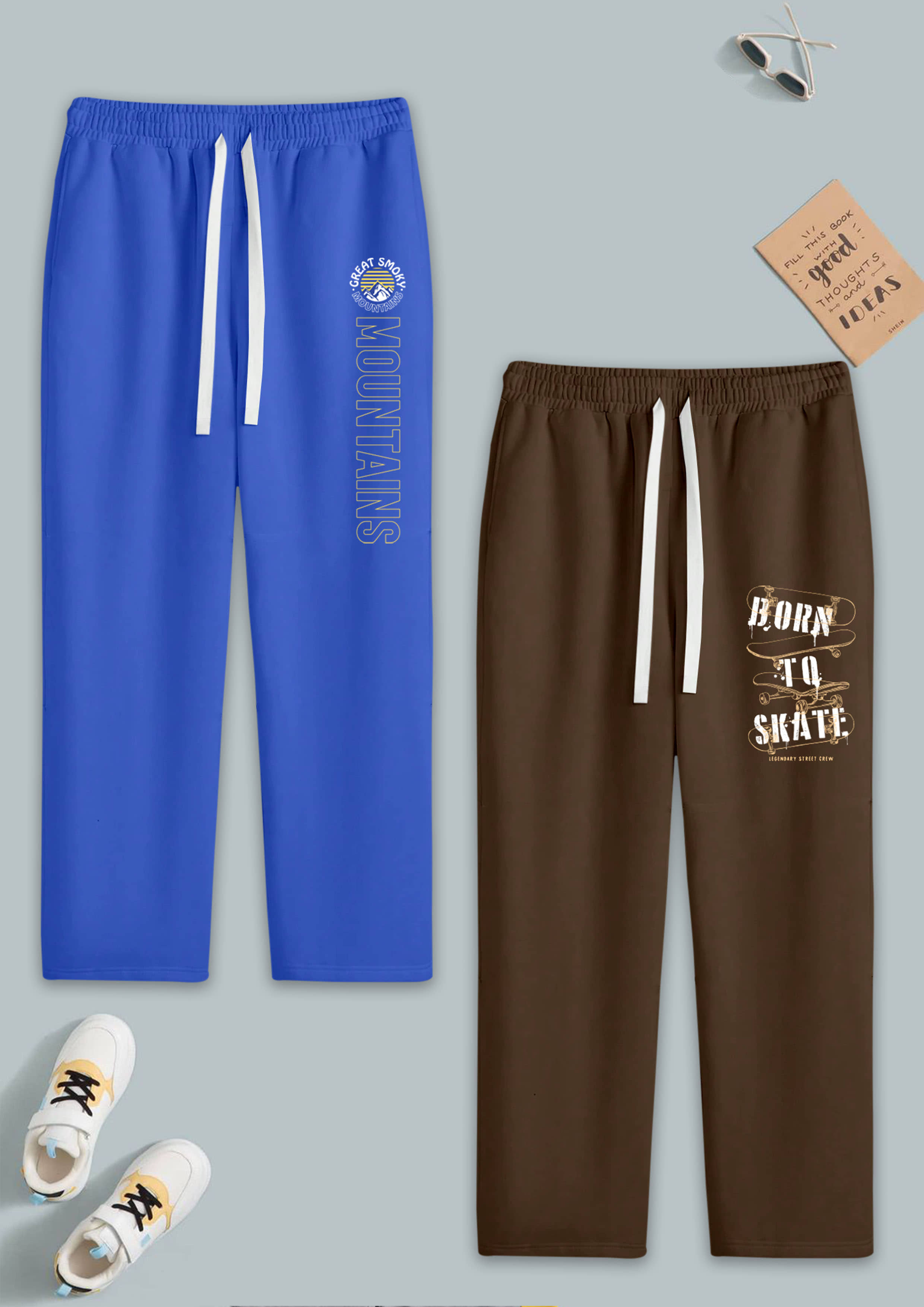 RUNSTARS Pack of 2 Boys Cotton Blend Trackpant ( Multicolor 5 ) - Track Pants | Buy online on ZillyBuy