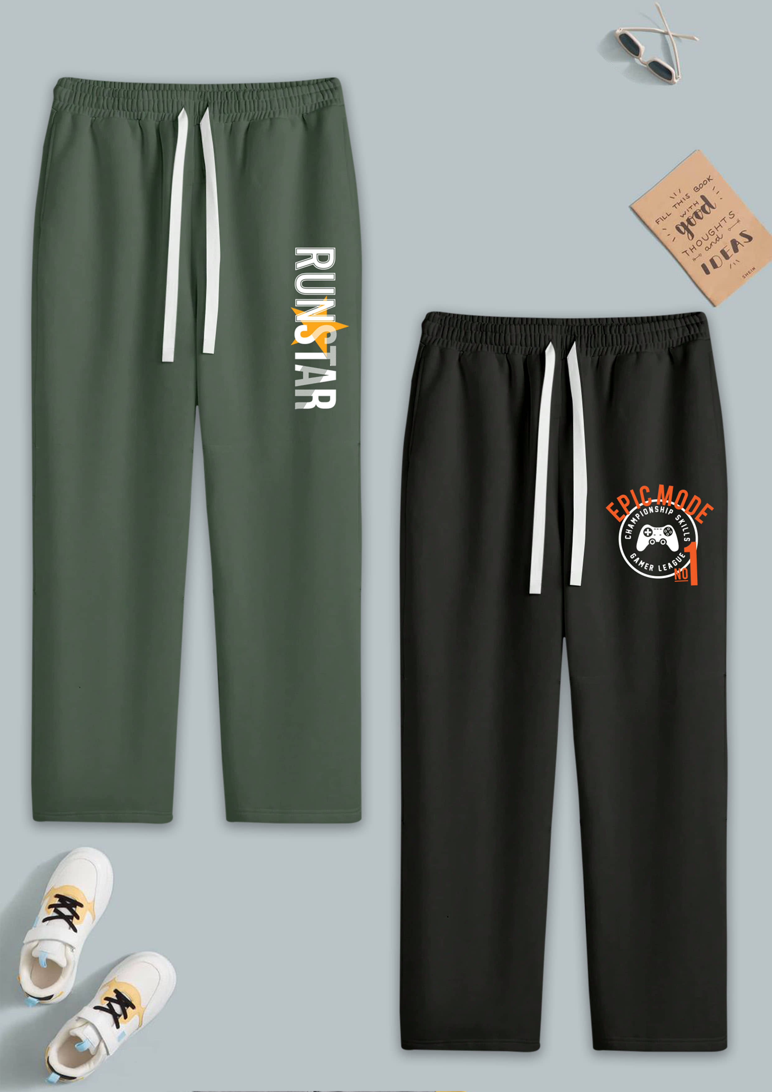 RUNSTARS Pack of 2 Boys Cotton Blend Trackpant ( Multicolor 15 ) - Track Pants | Buy online on ZillyBuy