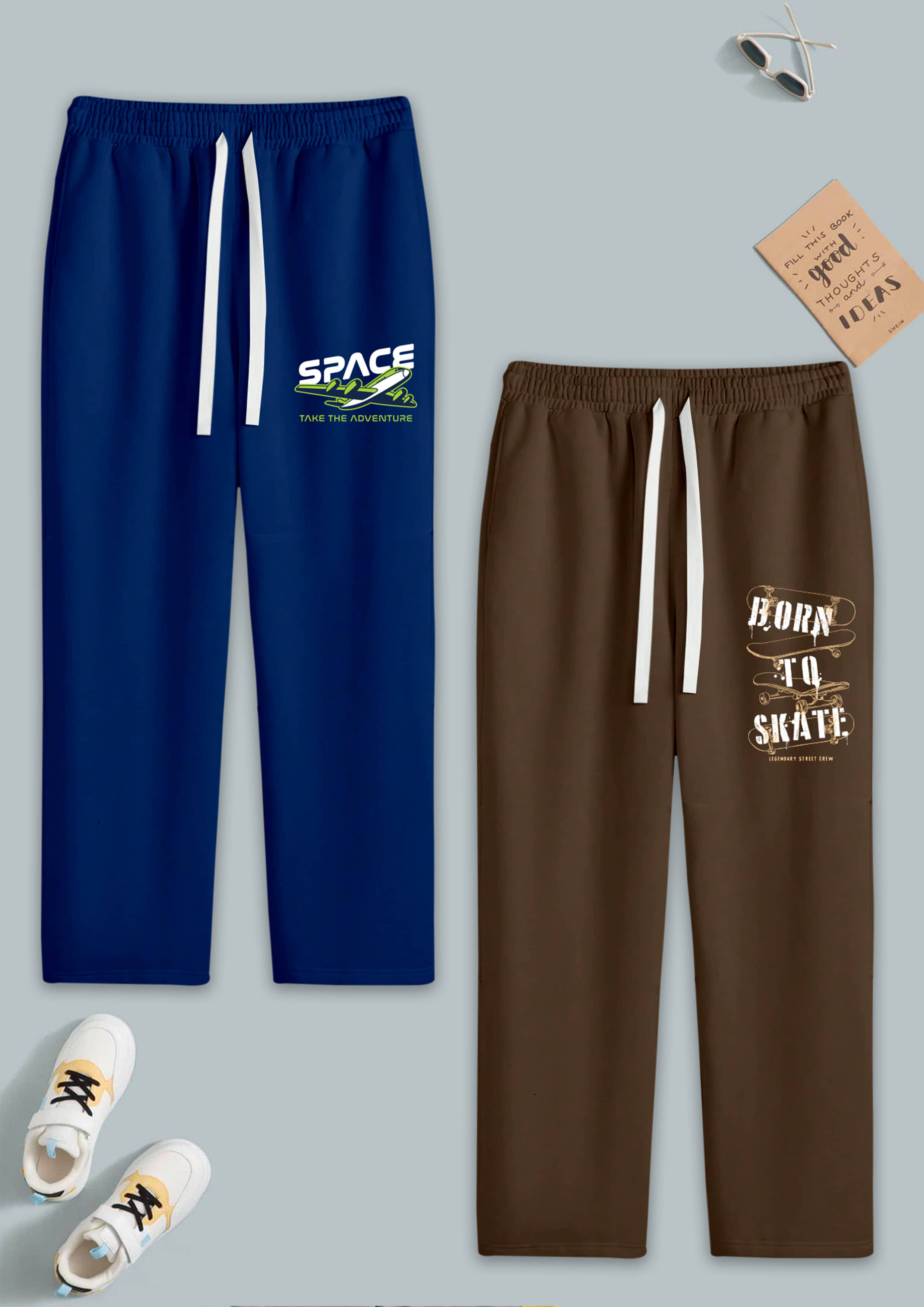 RUNSTARS Pack of 2 Boys Cotton Blend Trackpant ( Multicolor 11 ) - Track Pants | Buy online on ZillyBuy