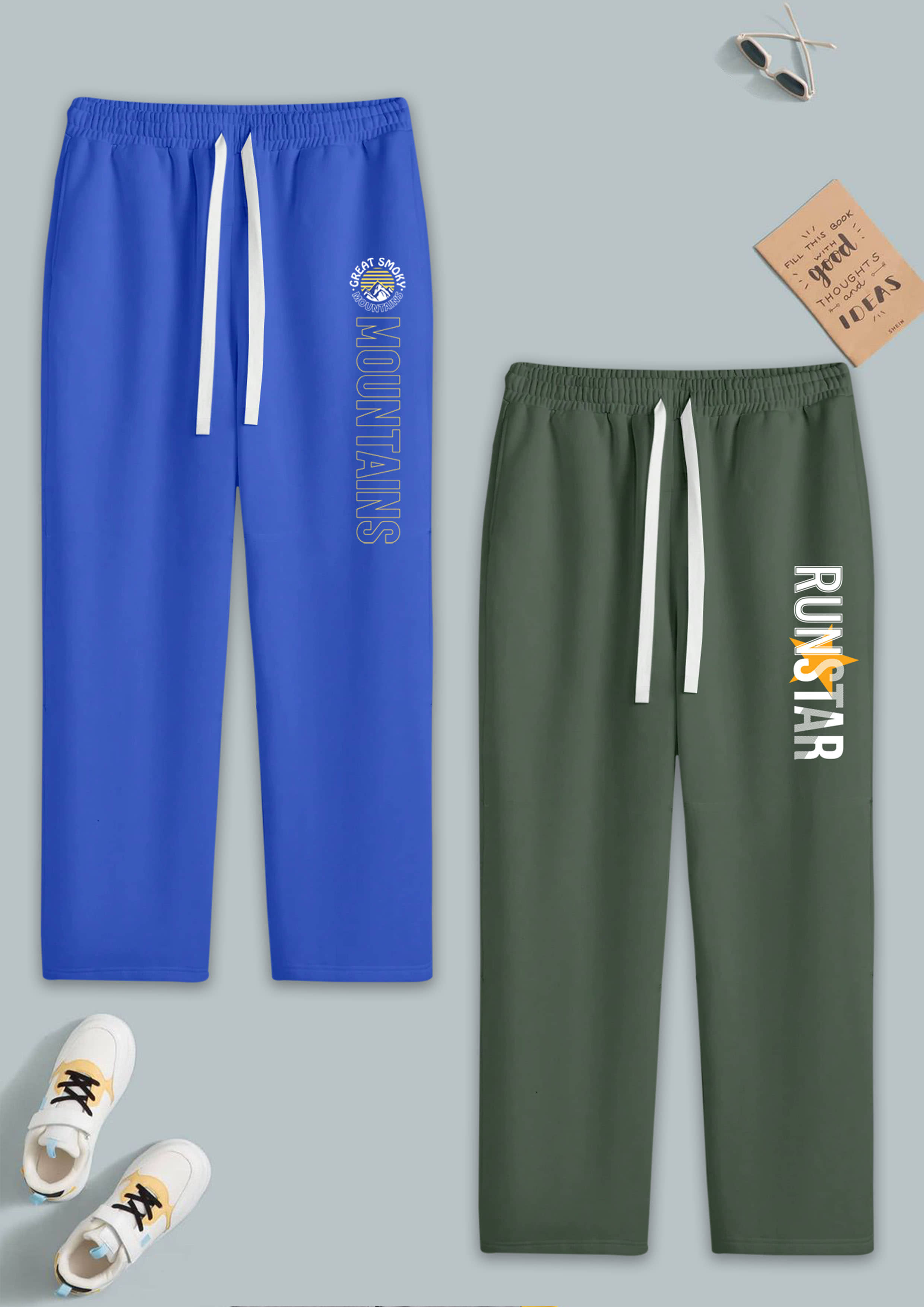 RUNSTARS Pack of 2 Boys Cotton Blend Trackpant ( Multicolor 7 ) - Track Pants | Buy online on ZillyBuy