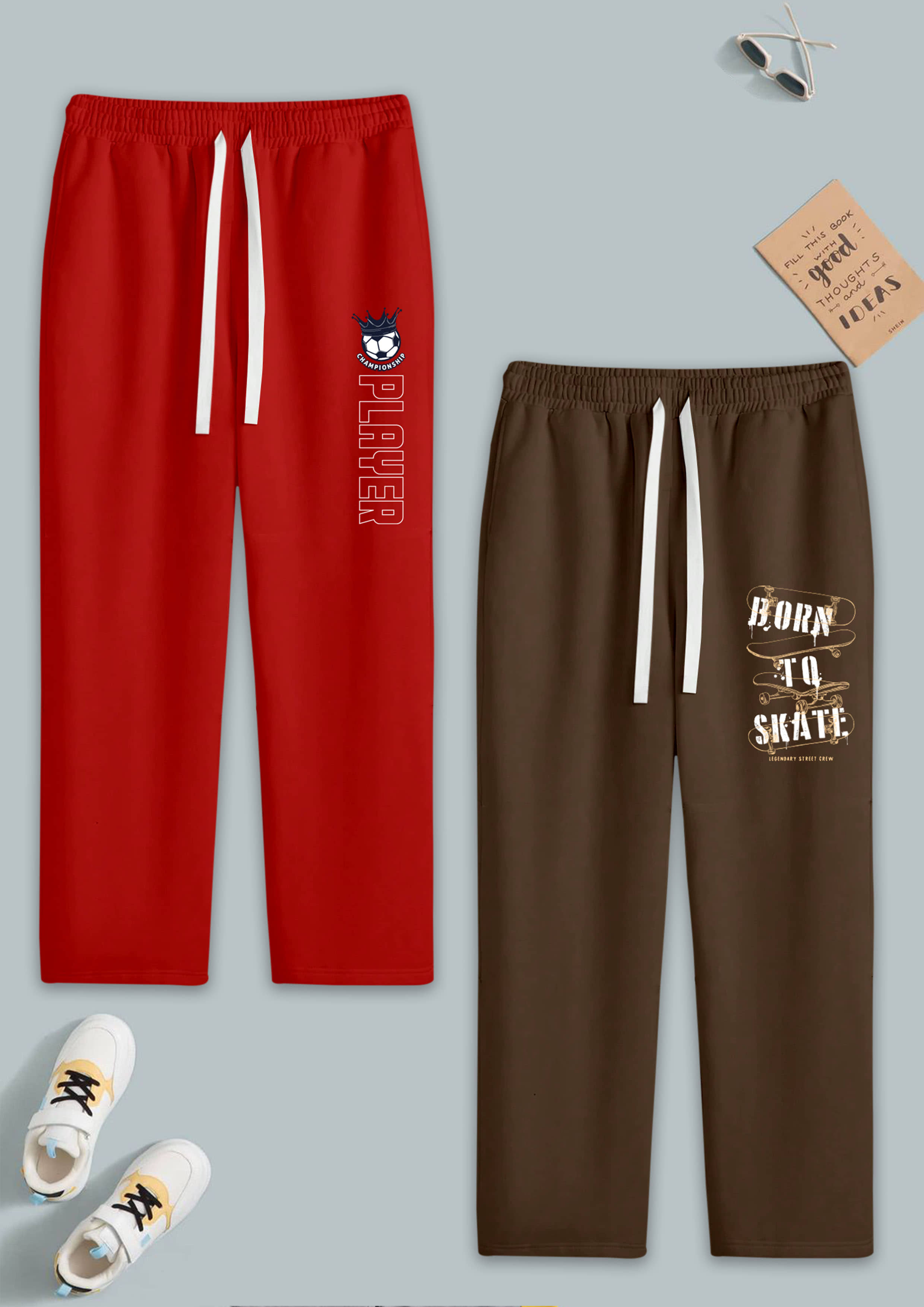 RUNSTARS Pack of 2 Boys Cotton Blend Trackpant ( Multicolor 10 ) - Track Pants | Buy online on ZillyBuy