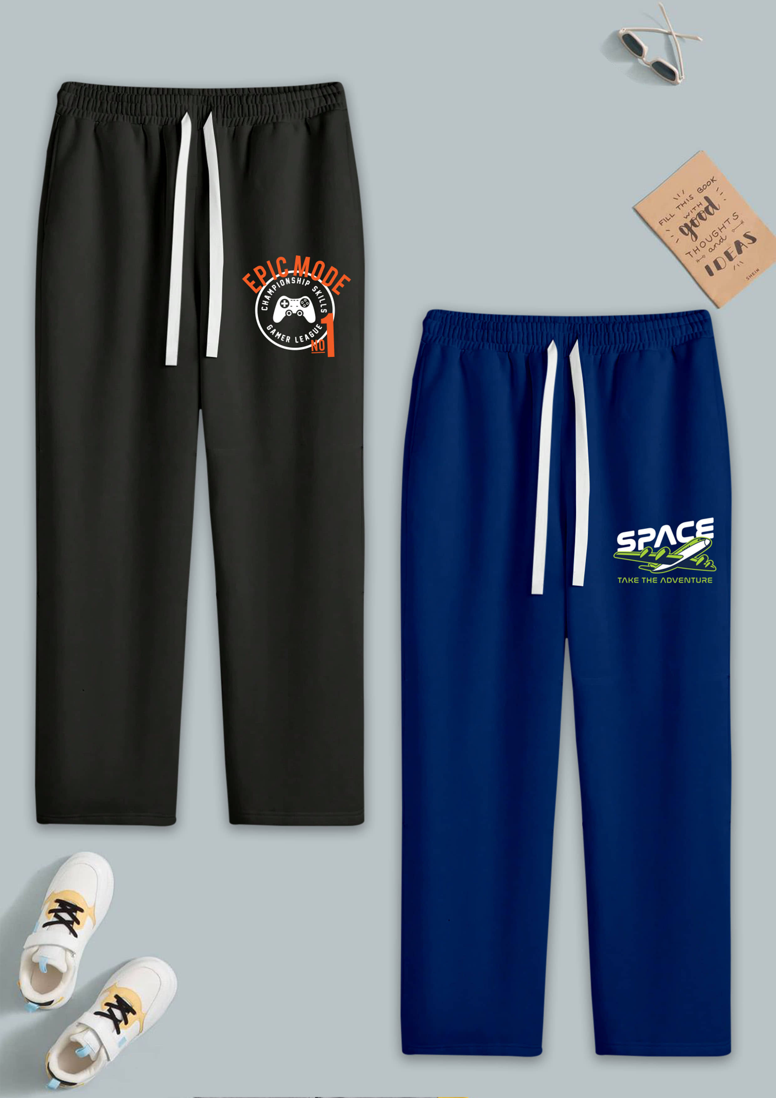 RUNSTARS Pack of 2 Boys Cotton Blend Trackpant ( Multicolor 1 ) - Track Pants | Buy online on ZillyBuy
