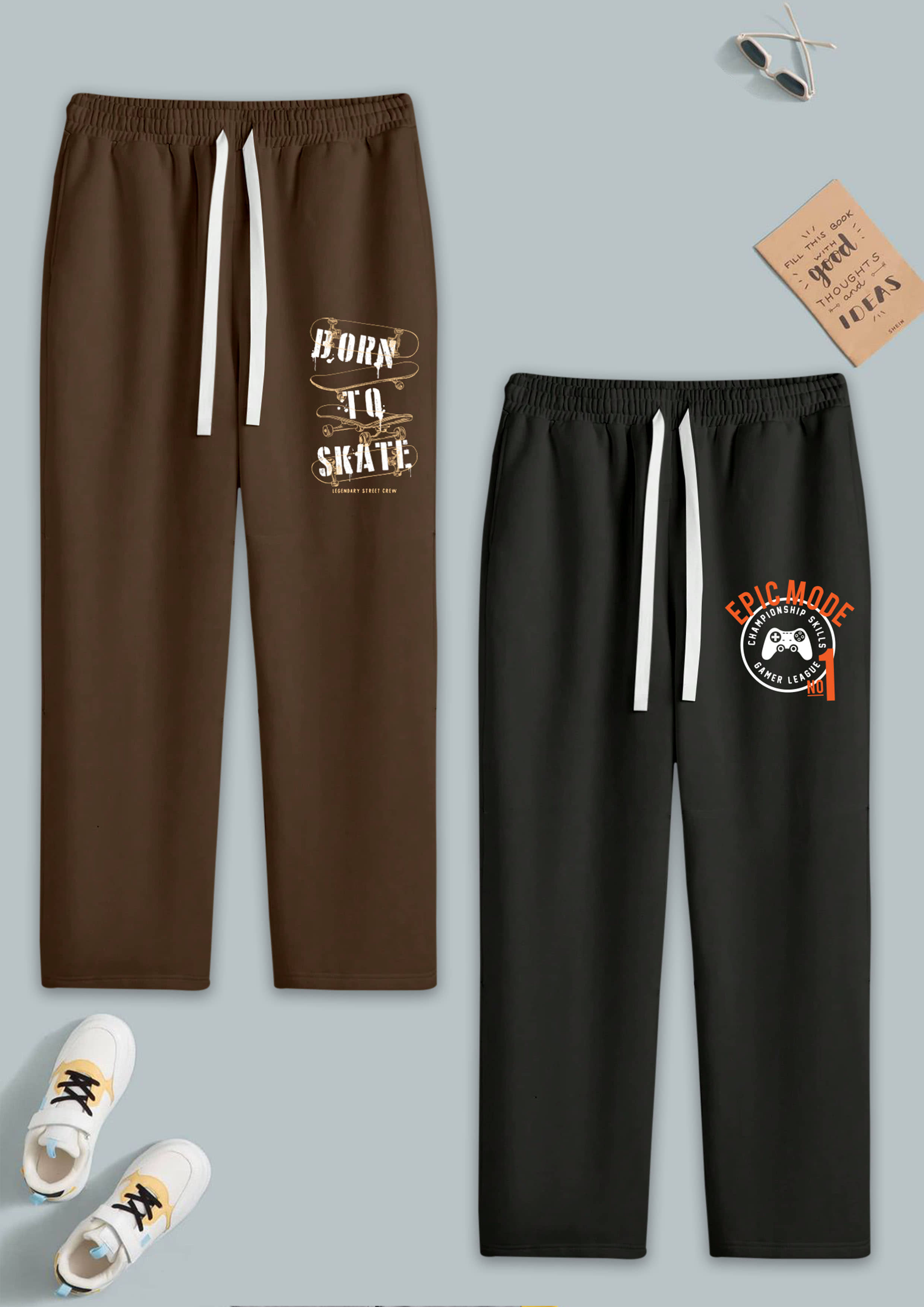 RUNSTARS Pack of 2 Boys Cotton Blend Trackpant ( Multicolor 5 ) - Track Pants | Buy online on ZillyBuy