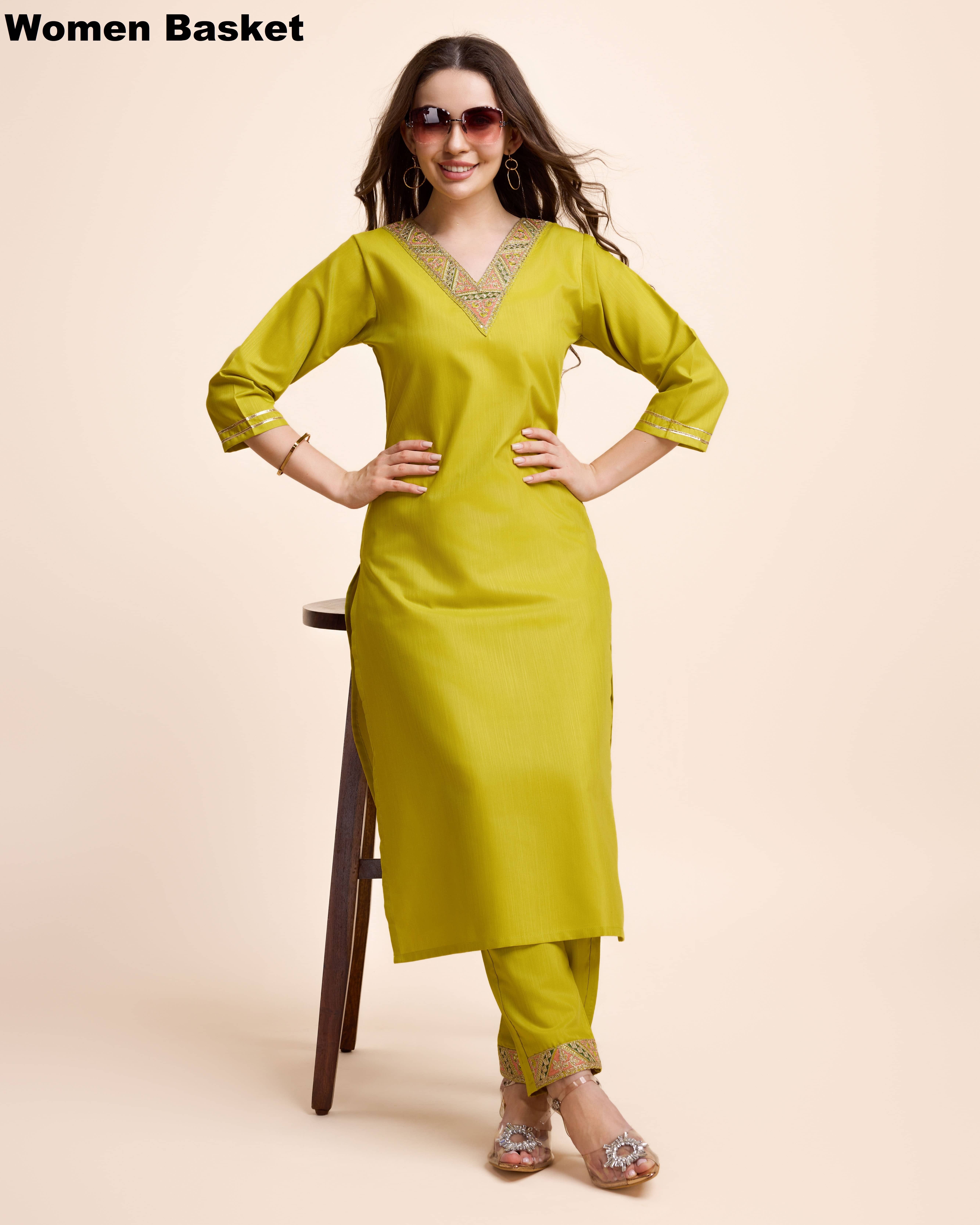 Women Basket Cotton Blend Printed Kurti With Pants Women's Stitched Salwar Suit - Maroon ( Pack of 1 )