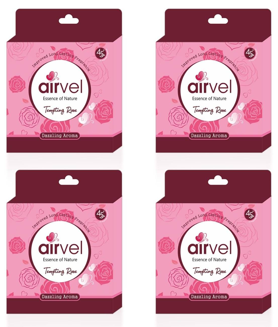 Airvel Bathroom Air Freshener Blocks Rose Fragrance for Home & Office Use 75g ( Pack of 4 ) Airvel Bathroom Air Freshener Blocks Rose Fragrance for Home & Office Use 75g ( Pack of 4 )
