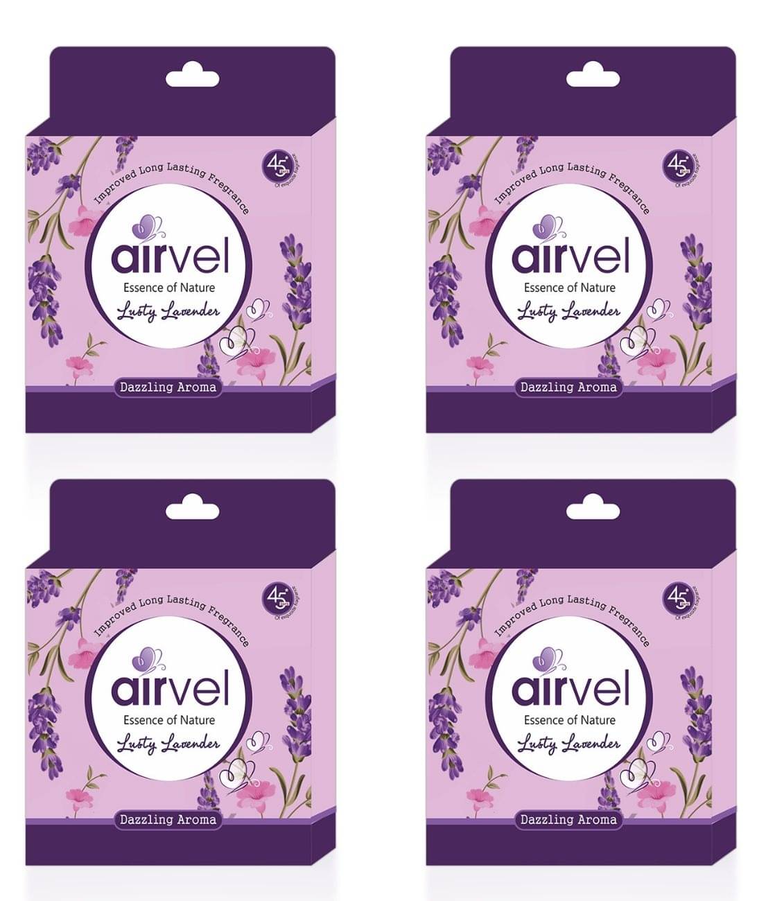    			Airvel Bathroom Air Freshener Blocks Lavender Fragrance for Home & Office Use 75g ( Pack of 4 )