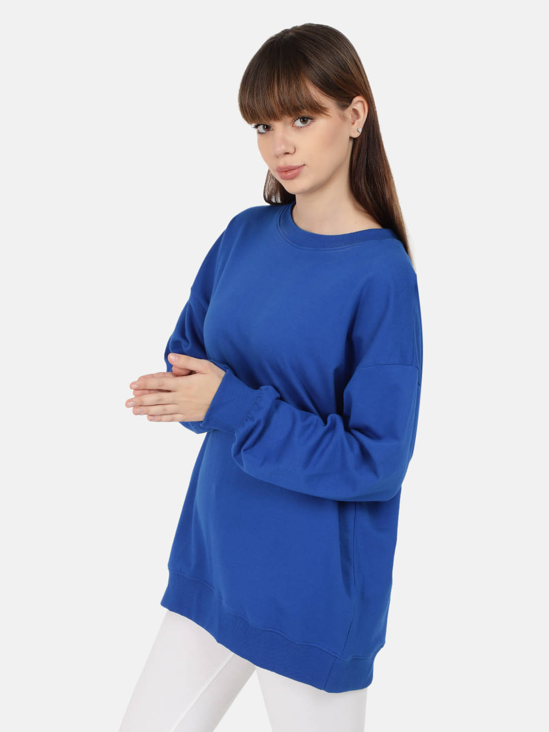 Bene Kleed Cotton Women's Non Hooded Sweatshirt ( Blue ) Bene Kleed Cotton Women's Non Hooded Sweatshirt ( Blue )