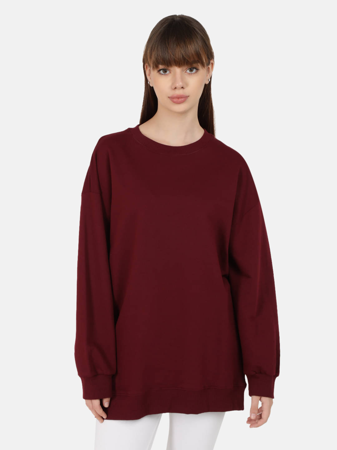 Bene Kleed Cotton Women's Non Hooded Sweatshirt ( Maroon ) Bene Kleed Cotton Women's Non Hooded Sweatshirt ( Maroon )