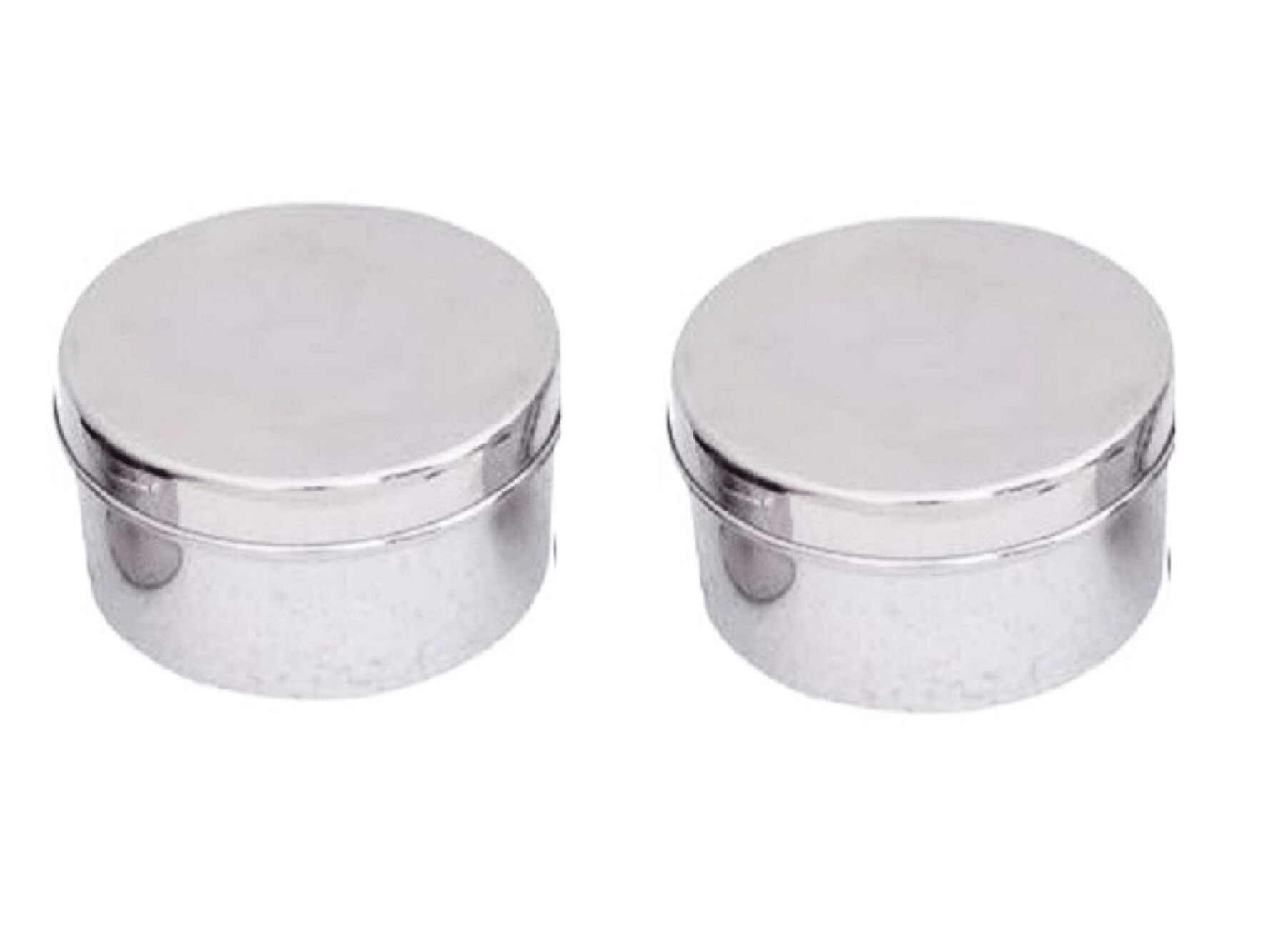     			Dynore 2 Puri Dabba Steel Silver Utility Container ( Set of 2 )