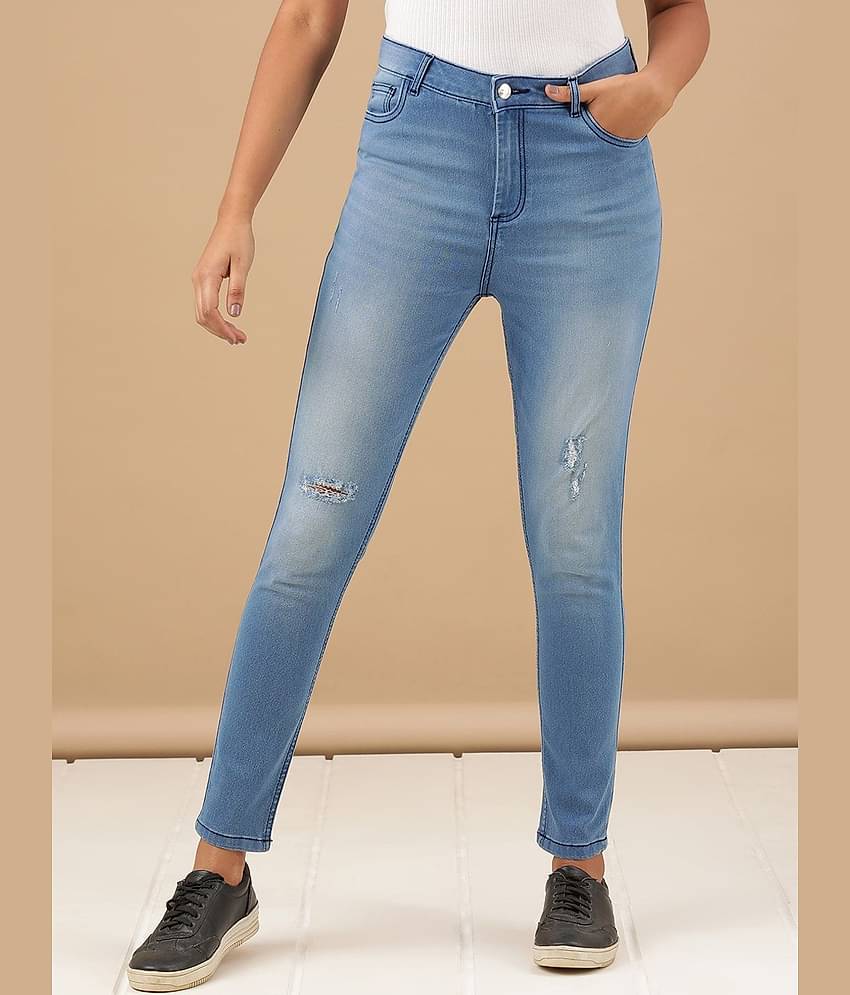 Freehand - DeepBlue Cotton Blend Skinny Fit Women's Jeans ( Pack of 1 )