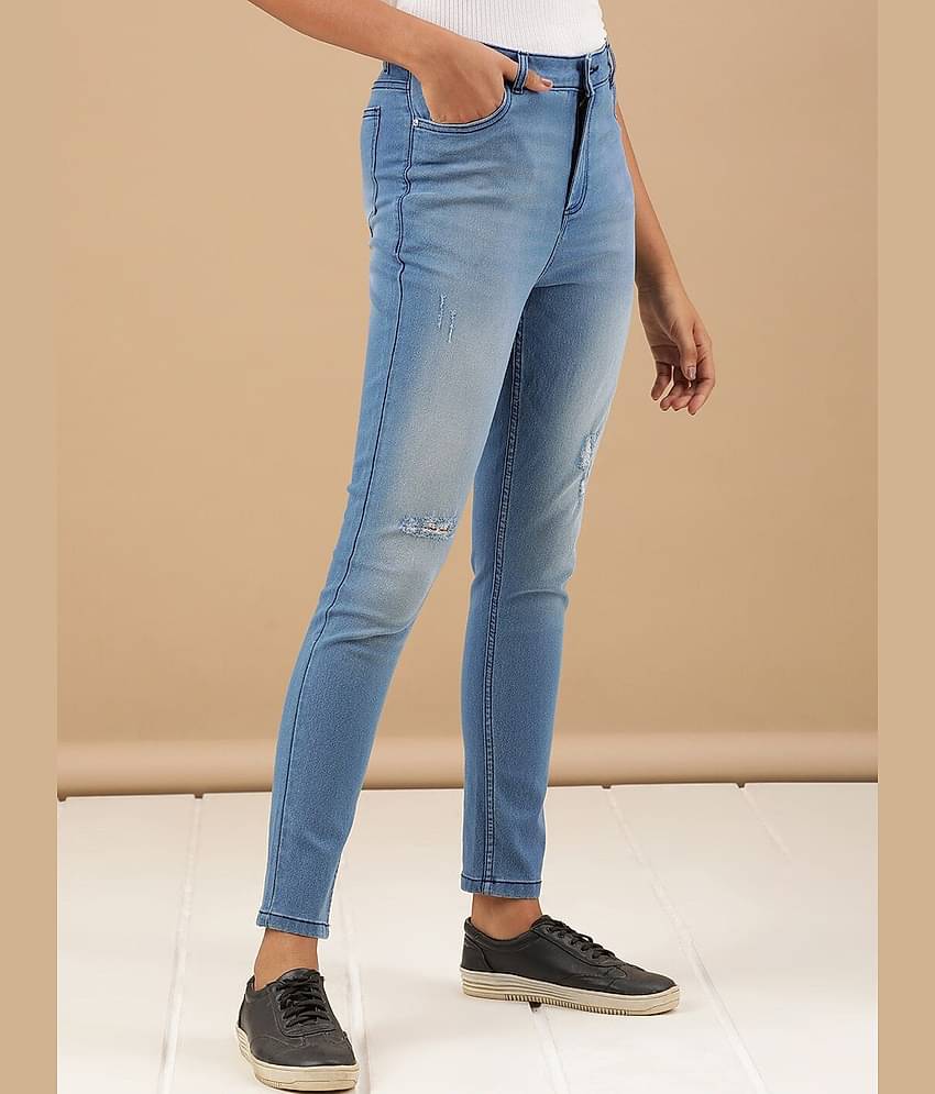 Freehand - DeepBlue Cotton Blend Skinny Fit Women's Jeans ( Pack of 1 )