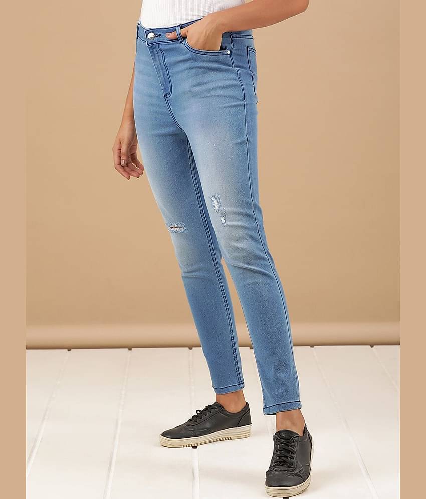 Freehand - DeepBlue Cotton Blend Skinny Fit Women's Jeans ( Pack of 1 )