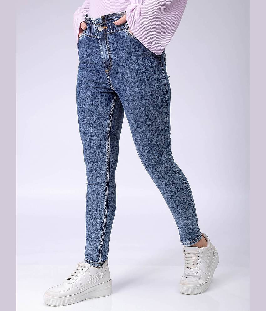 Freehand - Blue Cotton Blend Slim Fit Women's Jeans ( Pack of 1 )