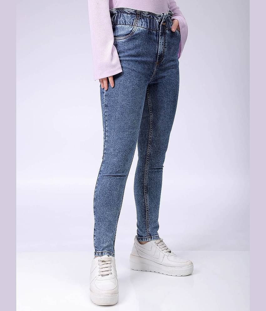 Freehand - Blue Cotton Blend Slim Fit Women's Jeans ( Pack of 1 )