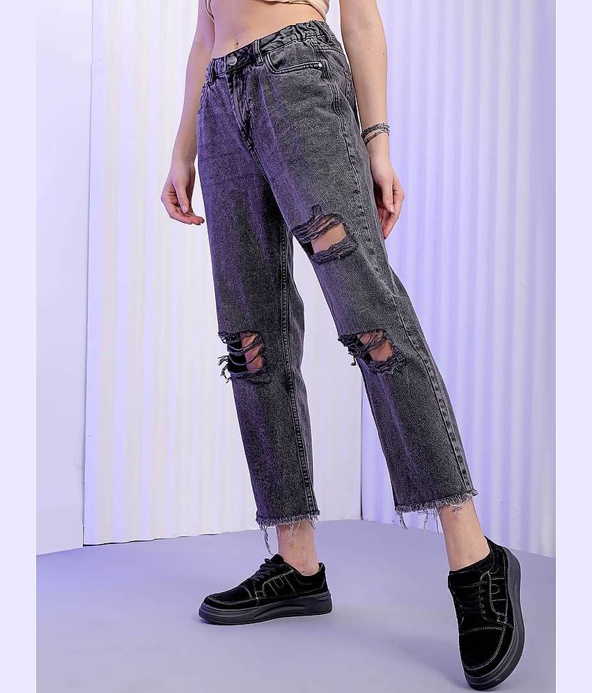 Freehand - Grey Cotton Straight Fit Women's Jeans ( Pack of 1 )