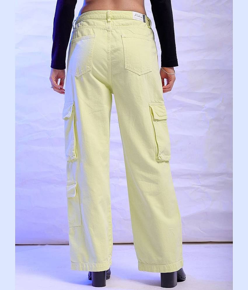 Freehand - Yellow Cotton Baggy Fit Women's Jeans ( Pack of 1 )