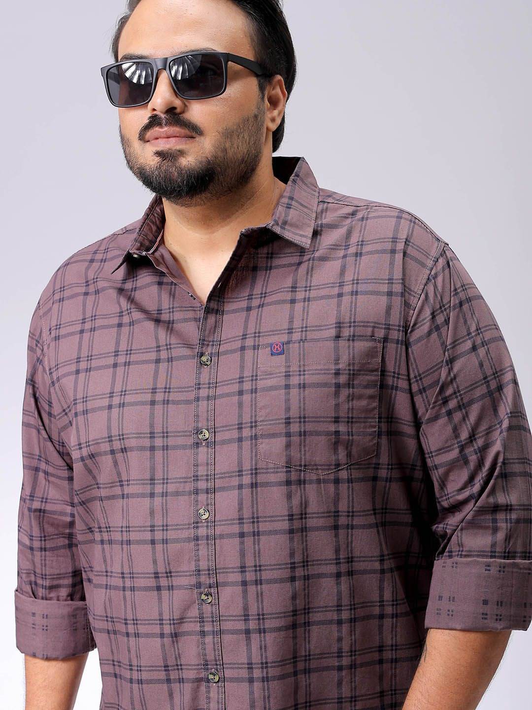     			HARDSODA 100% Cotton Regular Fit Checks Full Sleeves Men's Casual Shirt - Purple ( Pack of 1 )